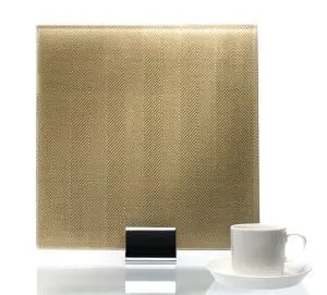 3519-Chevron Satin Gold Metal Laminated Glass