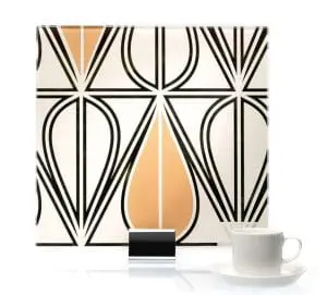 0000-Art Deco Pattern Etched and Painted Mirror