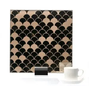 665-Scales Bronze Etched, Back Painted and Laminated Mirror